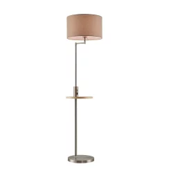 Lindby Lampade Zinia Piantana Nickel/Grigio/Quercia - Lindby - Acquista Qui