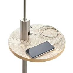 Lindby Lampade Zinia Piantana Nickel/Grigio/Quercia - Lindby - Acquista Qui -Vendite lampada a muro 4251911702439lindby zinia stehlampe mit ablage und usb nickel4