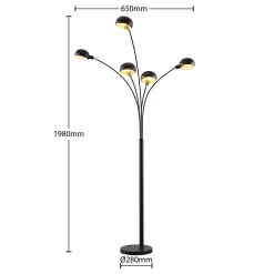 Lindby Lampade Jewa 5 Piantana Nero - Lindby - Acquista Qui -Vendite lampada a muro 42519117065814