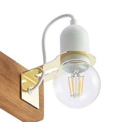 Lucande Lampade Becky Applique Da Parete Quercia/Bianco/Ottone - Lucande - Acquista Qui -Vendite lampada a muro 42519117136716