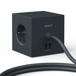 Avolt Prese Square 1 USB A & Magnet 1,8m Stockholm Nero - Avolt - Acquista Qui -Vendite lampada a muro 7350103840045black5