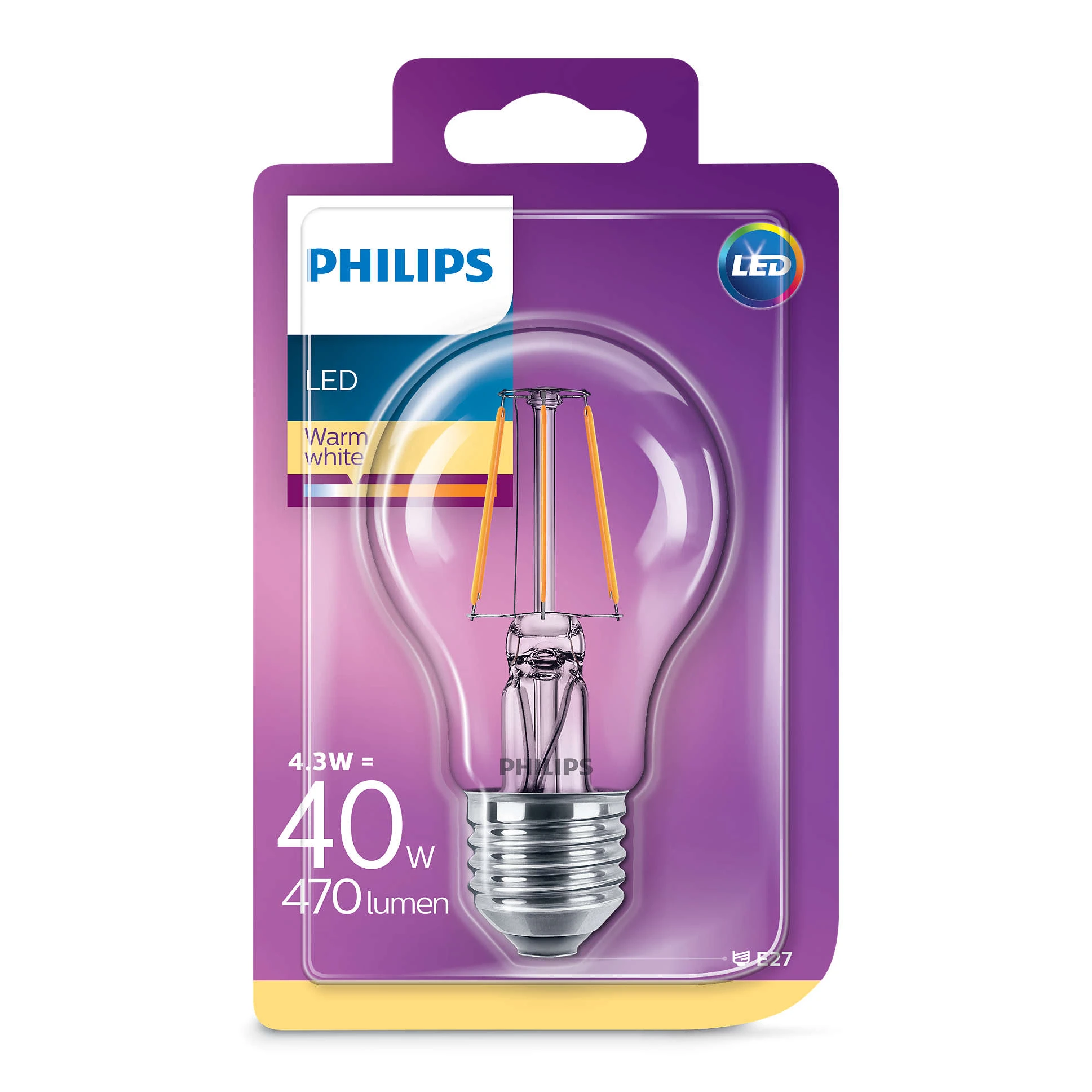 Lampadina LED 4W (470lm) Filament E27 - Philips - Acquista Qui 2 Lampadina LED 4W (470lm) Filament E27 - Philips - Acquista Qui - immagine 2