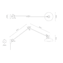 Grupa Products Lampade Arigato Applique Da Parete Lungo Con Cavo Bianco - Grupa - Acquista Qui -Vendite lampada a muro Arigato long1